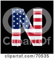 Royalty Free RF Clipart Illustration Of An American Symbol Capital N