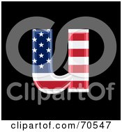 Royalty Free RF Clipart Illustration Of An American Symbol Lowercase U