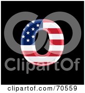 Royalty Free RF Clipart Illustration Of An American Symbol Lowercase O