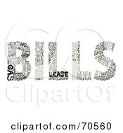 Royalty Free RF Clipart Illustration Of Expense Words Creating The Word BILLS by Arena Creative #COLLC70560-0094