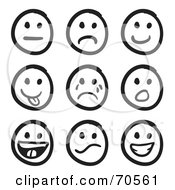 Royalty Free RF Clipart Illustration Of A Digital Collage Of Nine Black And White Faces