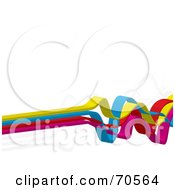 Royalty Free RF Clipart Illustration Of A White Background With Colorful 3d Squiggly Lines