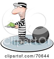 Royalty Free RF Clipart Illustration Of A Convict Carrying A Stinky Plate Of Food by jtoons #COLLC70644-0139