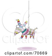 Donkey Pinata Hanging From A Wire