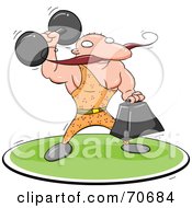 Strong Man Holding Weights
