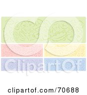 Royalty Free RF Clipart Illustration Of A Digital Collage Of Pastel Floral Design Headers