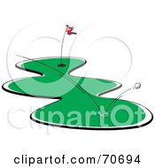 Royalty Free RF Clipart Illustration Of A Golf Ball Bouncing Off The Grass by jtoons #COLLC70694-0139