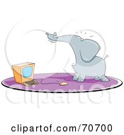 Scared Elephant By A Computer Mouse