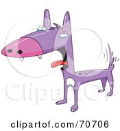 Royalty Free RF Clipart Illustration Of A Purple Coyote Sticking His Tongue Out