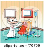Royalty Free RF Clipart Illustration Of A Computer Doctor Checking A Computers Tongue