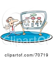 Royalty Free RF Clipart Illustration Of A Businessman Giving A Presentation And Pointing To A Diagram by jtoons #COLLC70719-0139
