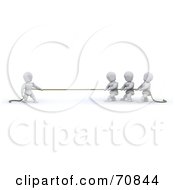 Royalty Free RF Clipart Illustration Of A 3d White Character Tug Of War Contest by KJ Pargeter