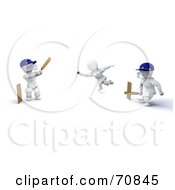 Poster, Art Print Of 3d Cricket Team Playing