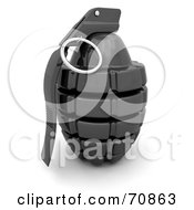 Poster, Art Print Of 3d Shiny Black Hand Grenade
