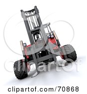 Poster, Art Print Of 3d Red And Black Forklift