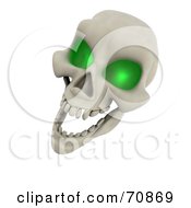 Poster, Art Print Of 3d Laughing Green Eyed Skull