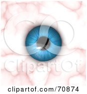 Royalty Free RF Clipart Illustration Of A Blue Human Eyeball On A Pink And White Background