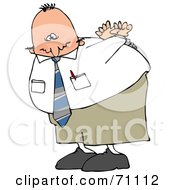 Royalty Free RF Clipart Illustration Of A Handcuffed Businessman With An Agonizing Expression