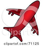 Royalty Free RF Clipart Illustration Of A Red Flying Airplane