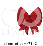 Royalty Free RF Clipart Illustration Of A Red Festive Christmas Bow On White