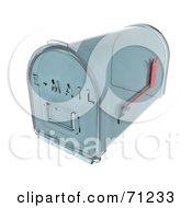 Royalty Free RF Clipart Illustration Of A 3d Transparent Glass Mail Box by KJ Pargeter
