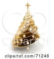 Royalty Free RF Clipart Illustration Of A 3d Golden Spiral Christmas Tree