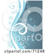 Royalty Free RF Clipart Illustration Of A Blue Christmas Snowflake Swirl Background