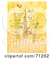 Poster, Art Print Of Tree With A Cat And Chatty Birds On The Branches