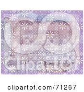 Royalty Free RF Clipart Illustration Of A Purple Background Retro Styled Tiles And White Daisies by Steve Klinkel