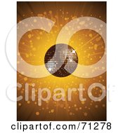 Poster, Art Print Of Golden Burst Background With A Shiny Disco Ball