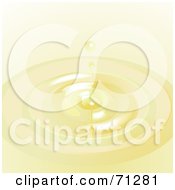 Royalty Free RF Clipart Illustration Of A Reamy Beige Milk Splash With A Droplet And Ripples by elaineitalia