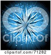 Poster, Art Print Of Blue Ice Star On A Bursting Background With Particles