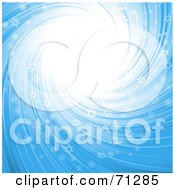 Poster, Art Print Of Blue Spiral Starry Snowflake Winter Vortex With Bright Light