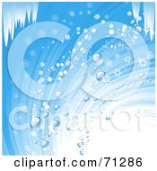 Poster, Art Print Of Blue Wintry Swirl Of Rain Drops Snowflakes And Icicles