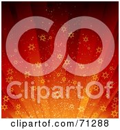 Poster, Art Print Of Red And Orange Christmas Starry Burst Background