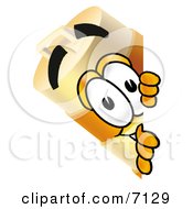 Clipart Picture Of A Barrel Mascot Cartoon Character Peeking Around A Corner