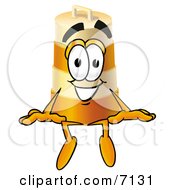 Barrel Mascot Cartoon Character Sitting