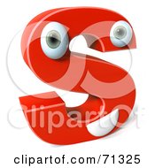 Royalty-Free (RF) Clipart Illustration of a 3d Red Letter A With Arms ...