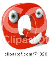 Royalty-Free (RF) Clipart Illustration of a 3d Red Letter A With Arms ...