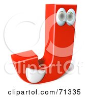 Royalty-Free (RF) Clipart Illustration of a 3d Red Letter A With Arms ...