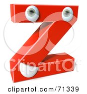 Royalty-Free (RF) Clipart Illustration of a 3d Red Letter A With Arms ...