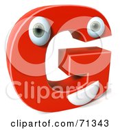 Royalty-Free (RF) Clipart Illustration of a 3d Red Letter A With Arms ...