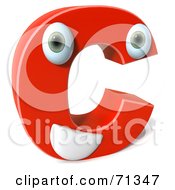 Royalty-Free (RF) Clipart Illustration of a 3d Red Letter A With Arms ...