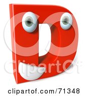 Royalty-Free (RF) Clipart Illustration of a 3d Red Letter A With Arms ...