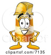 Barrel Mascot Cartoon Character Wearing A Helmet