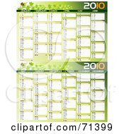 Poster, Art Print Of Green Ladybug 2010 Yearly Calendar With All 12 Months