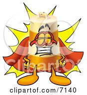 Barrel Mascot Cartoon Character Dressed As A Super Hero