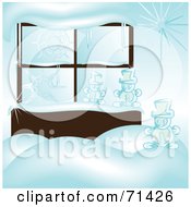 Poster, Art Print Of Window With Icicles Snow And Snowmen