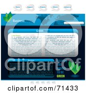 Poster, Art Print Of Blue Website Template With An Atlas Tabs And Leaves