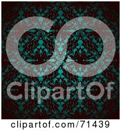 Poster, Art Print Of Glowing Teal And Black Patterned Background